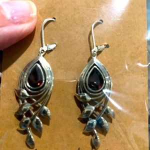 Garnet sterling earrings